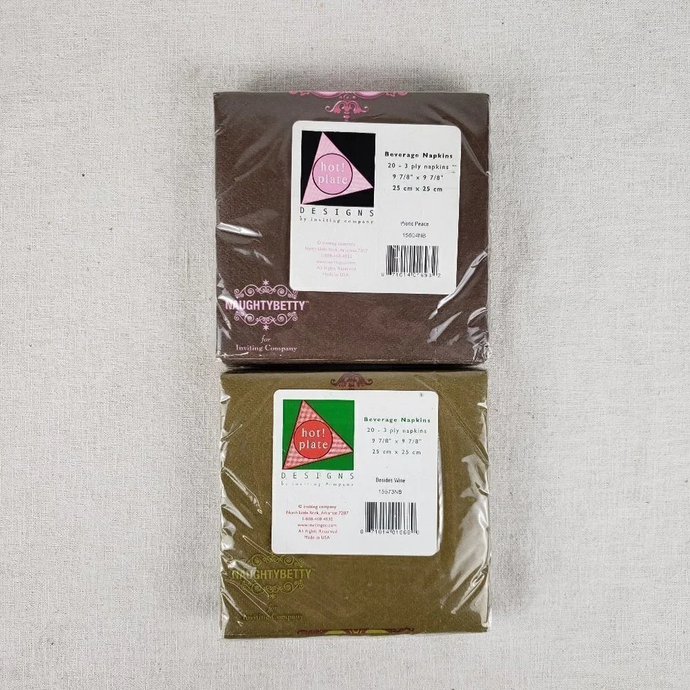 Naughty Betty Paper Cocktail Napkins 2 Pack Funny World Peace Besides Wine